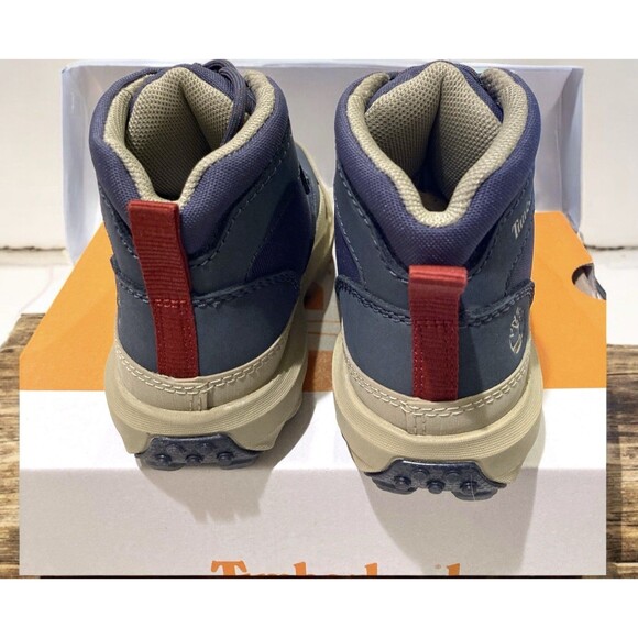 Timberland Converge Toddler Size 10 M Mid Lace Boot Dark Blue Nubuck Hiking NEW - Picture 2 of 3